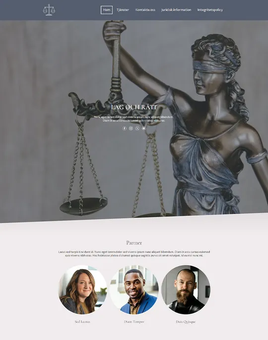 Förhandsgranskning: Advokatbyråns webbplats
